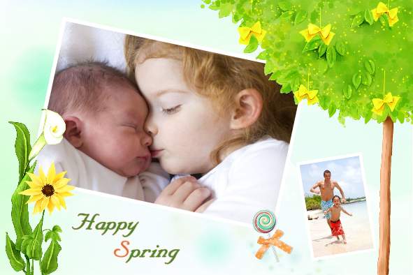Family photo templates Spring is Coming